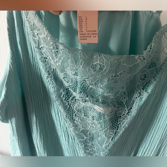 FOREVER 21 BLUE DRESS WITH LACE - Picture 3 of 5